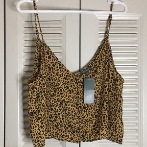 XL Wild Fable cheetah print crop tank top